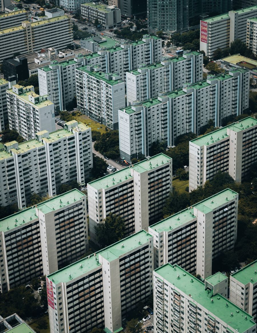 아파트 단지 항공 전경 자료 사진